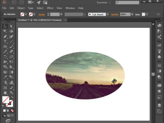 Crop an image in AI using the Clipping Mask function