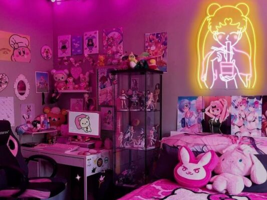 Neon Shoujo Anime Room Idea