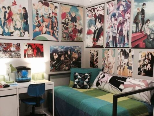 Minimal Tones Anime Room Idea